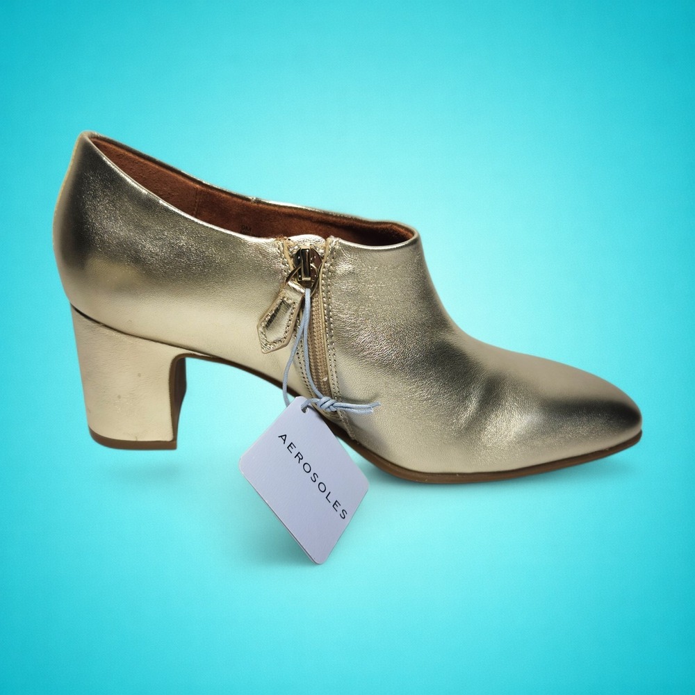 New Women's Aerosoles Gold Metal Leather Melina Shoes, Size 9. Retail for $145 - Picture 8 of 9